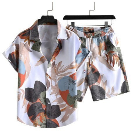 Men's Casual Suit 3D Digital Printing Short Sleeve Shirt Hawaii Suit