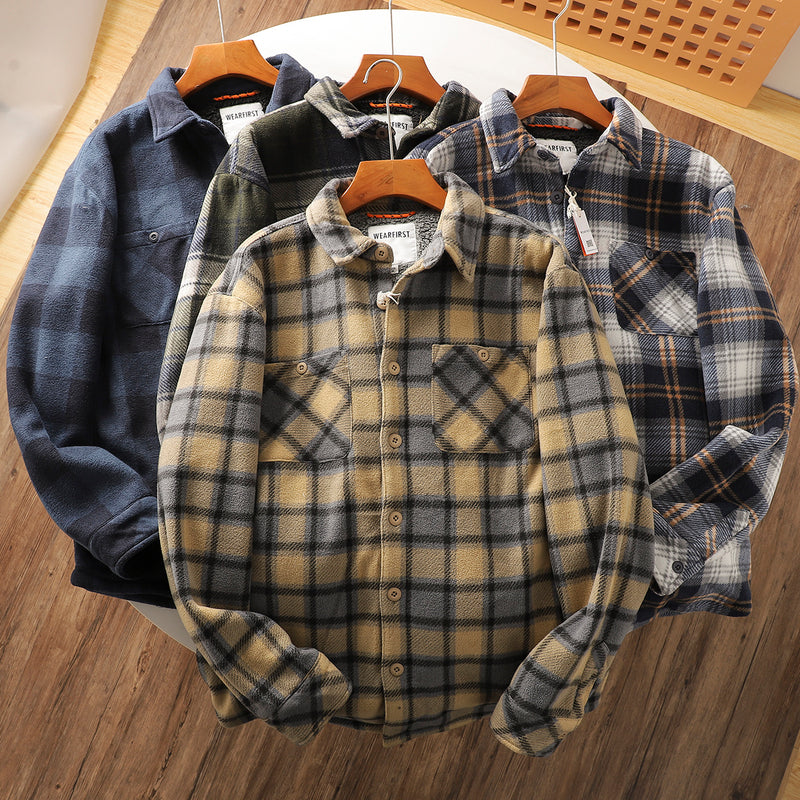 Warm Composite Lambswool Plaid Shirt