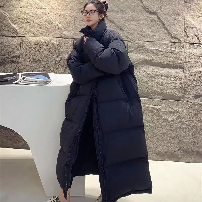 Mid-length Over The Knee Cotton Clothes Long Coat for Women