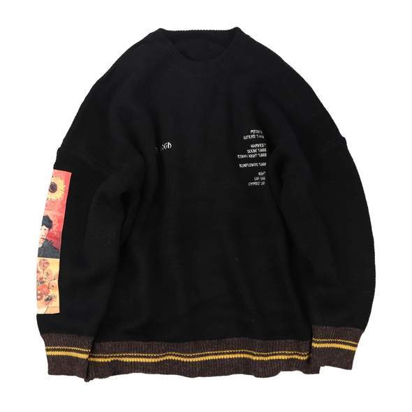 Patchwork crew neck sweater