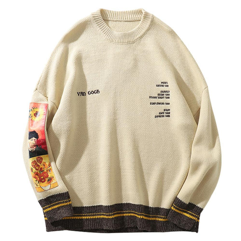 Patchwork crew neck sweater