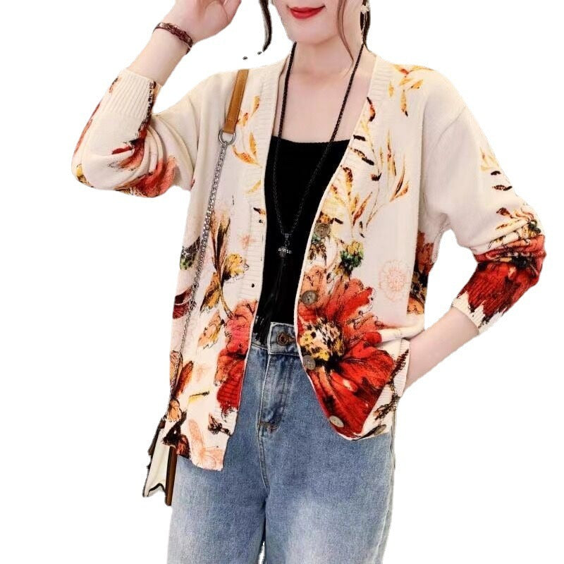 Japanese Round Neck Pullover Artistic Retro Sweater Cardigan