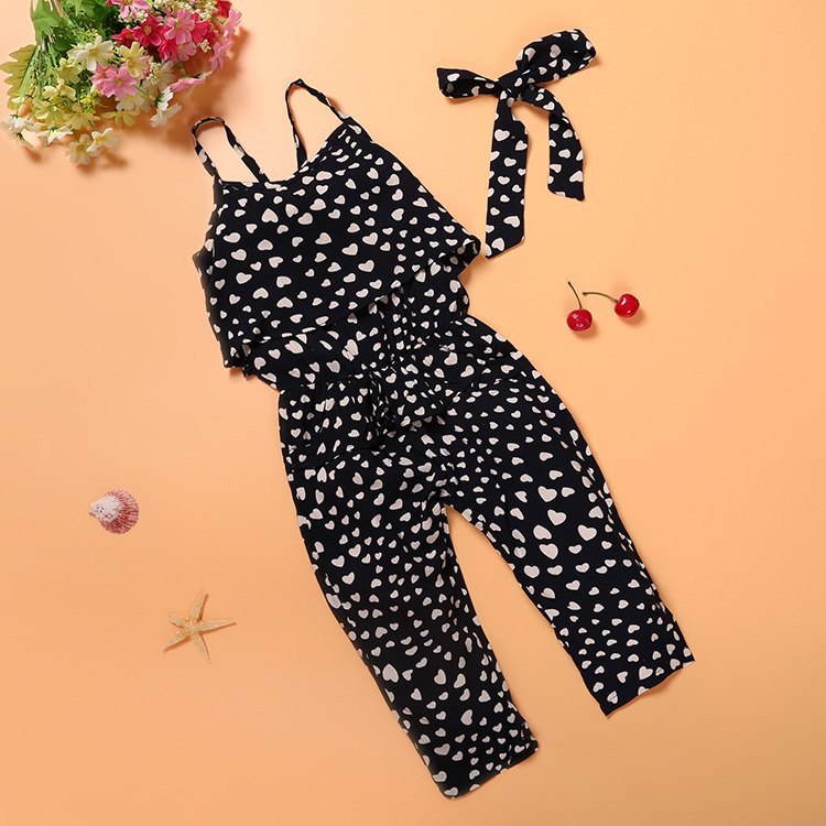 Summer Fashion: Cute Cotton Polka Dot Girls Jumpsuit Sets for Kids