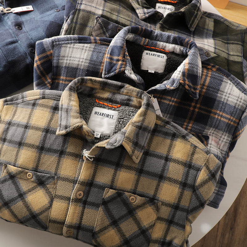 Warm Composite Lambswool Plaid Shirt