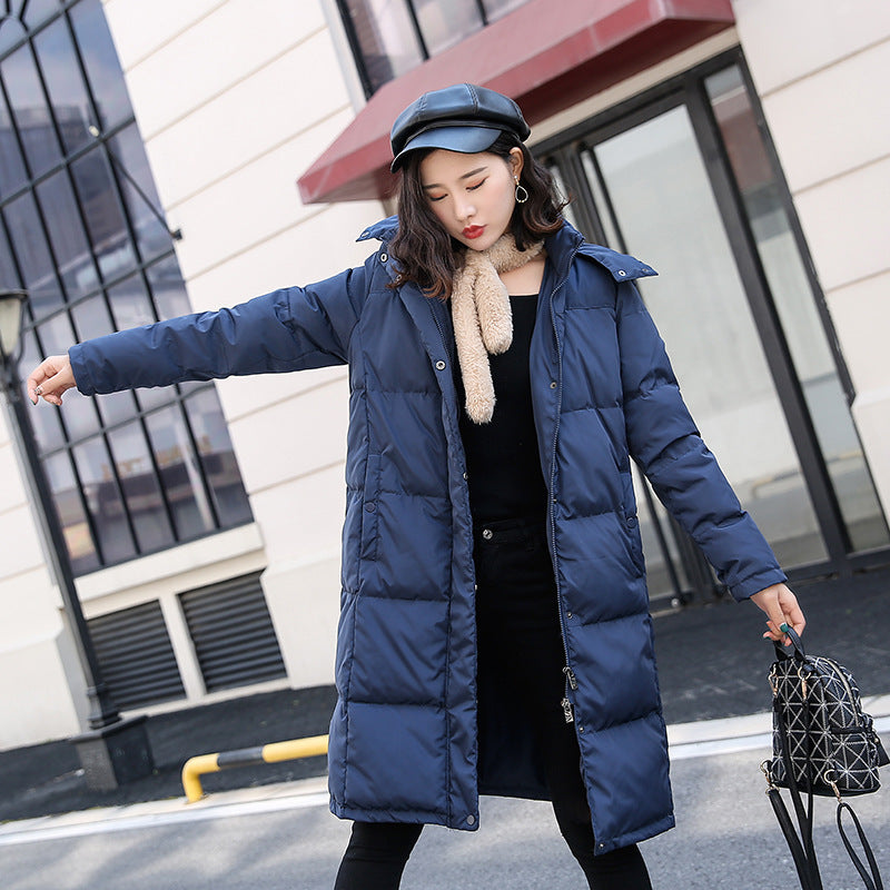 Women's Winter Warm Thickened Windproof Long Feather Coat Fashion