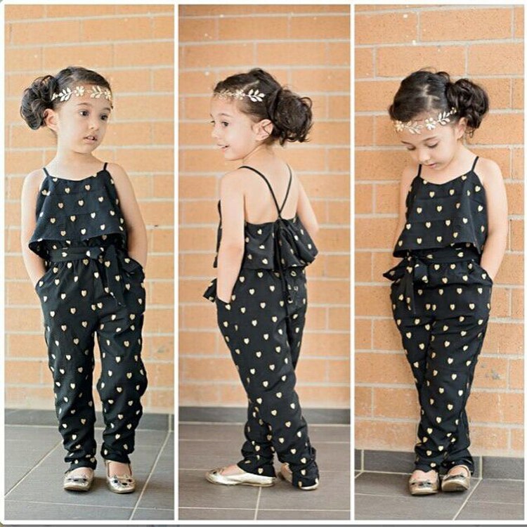 Summer Fashion: Cute Cotton Polka Dot Girls Jumpsuit Sets for Kids