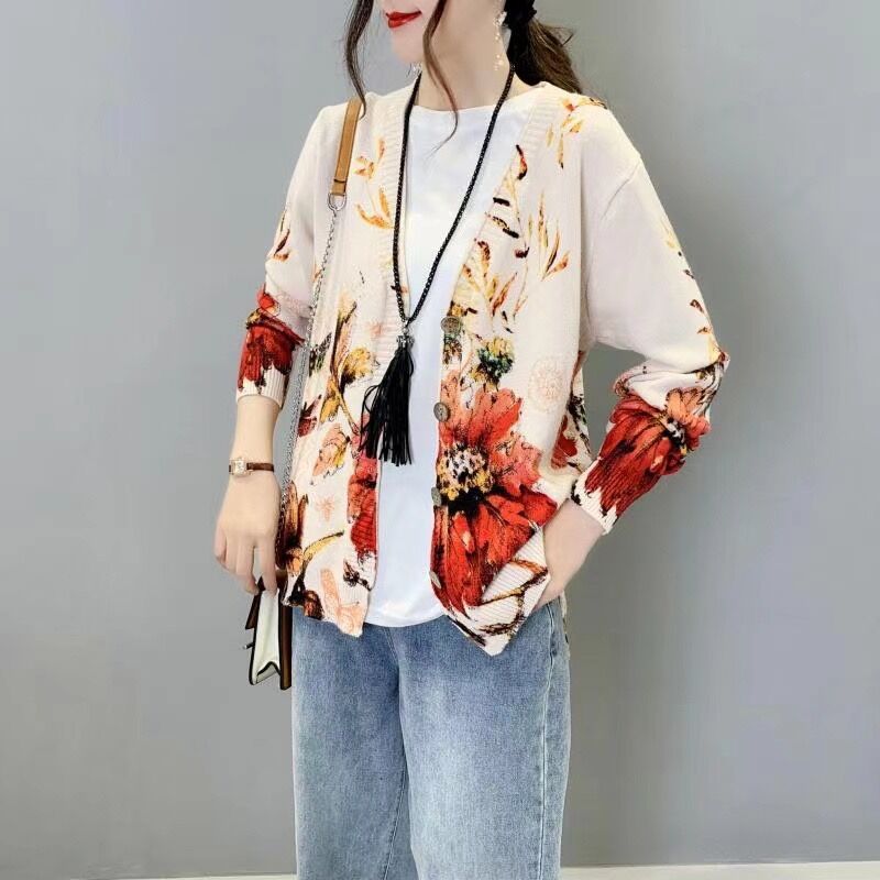 Japanese Round Neck Pullover Artistic Retro Sweater Cardigan