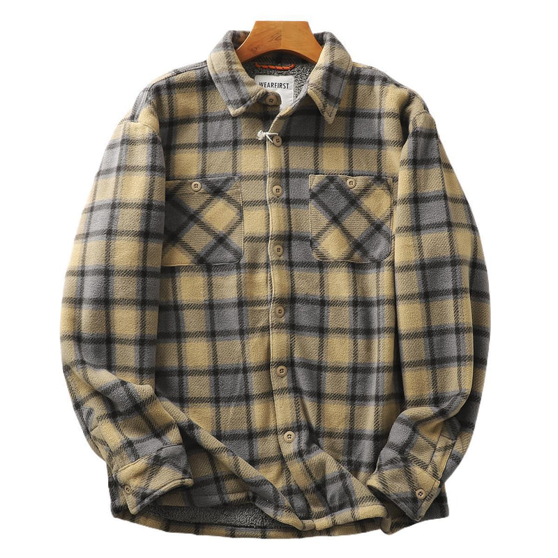 Warm Composite Lambswool Plaid Shirt