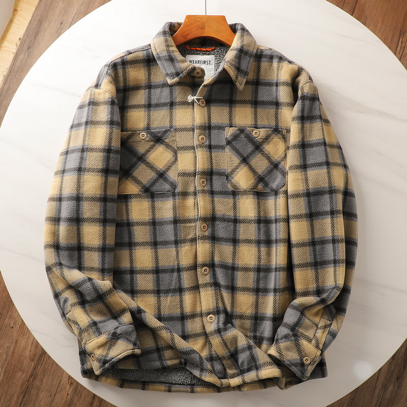 Warm Composite Lambswool Plaid Shirt