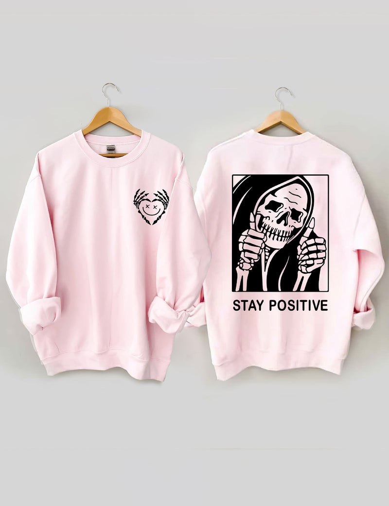 Women's Creative Heart Cute Skull Print Sweater