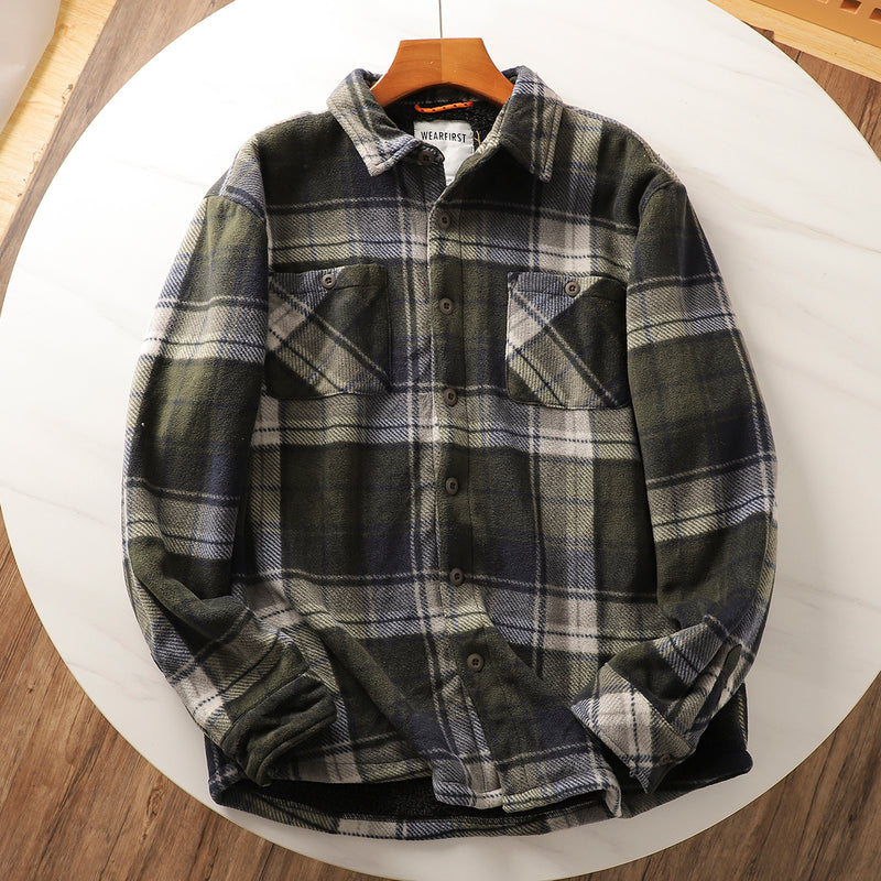 Warm Composite Lambswool Plaid Shirt