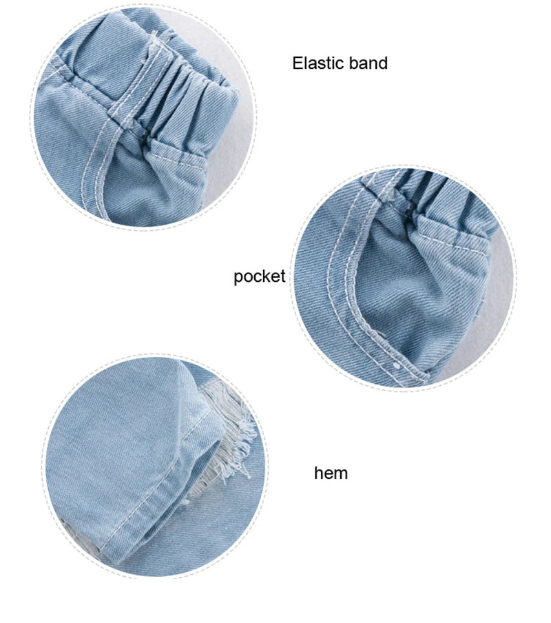 Children Ripped Jeans  Boys and  Girls  Denim Pants For Teenagers