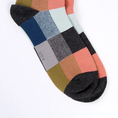 Combed Cotton Men's Compression and Colorful Square Socks