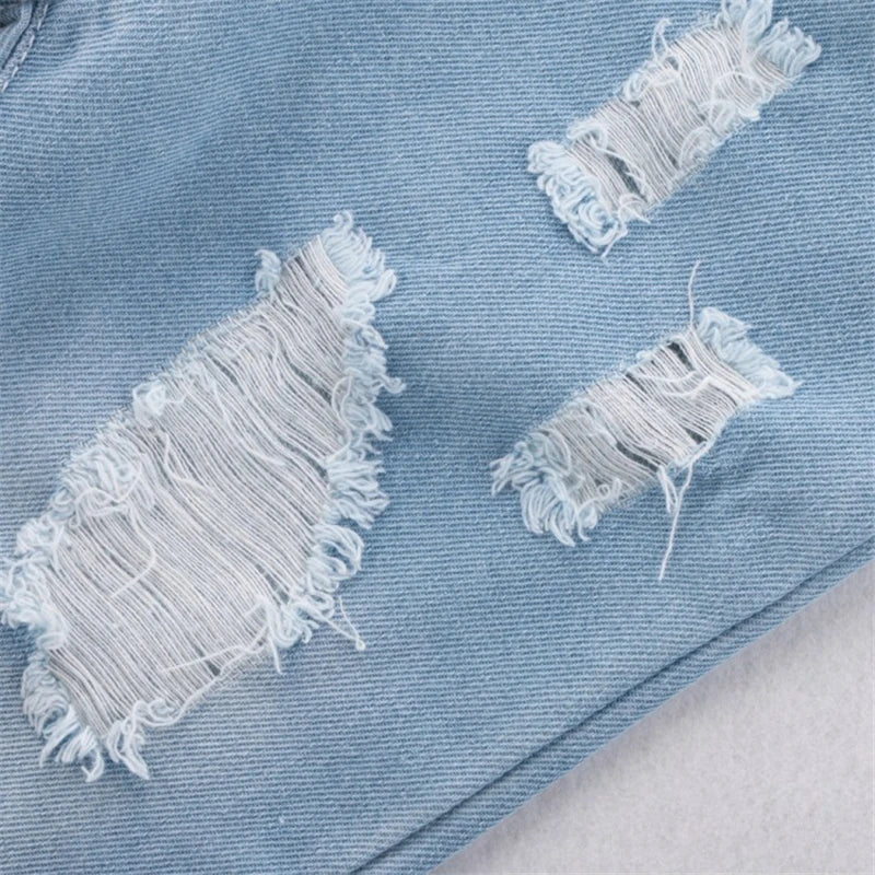 Children Ripped Jeans  Boys and  Girls  Denim Pants For Teenagers