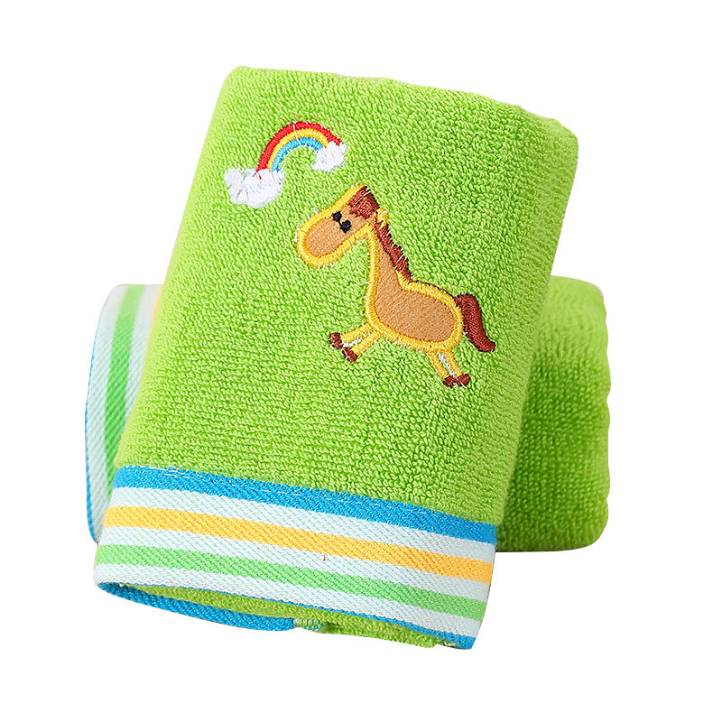 Children's Towel Cotton Cartoon Animal Embroidery Children's Towel Thickened Absorbent Baby Face Towel Wholesale