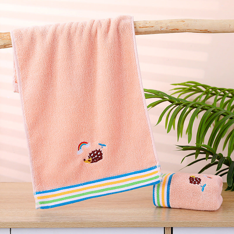 Children's Towel Cotton Cartoon Animal Embroidery Children's Towel Thickened Absorbent Baby Face Towel Wholesale