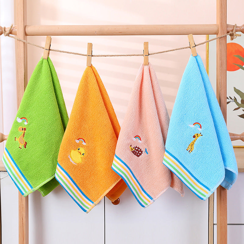 Children's Towel Cotton Cartoon Animal Embroidery Children's Towel Thickened Absorbent Baby Face Towel Wholesale