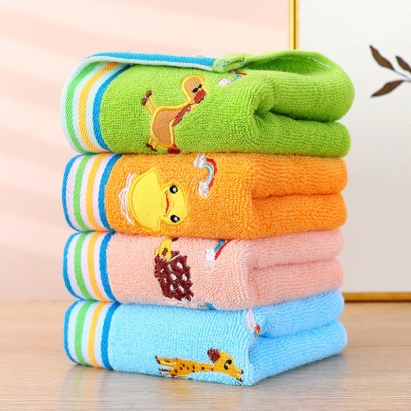 Children's Towel Cotton Cartoon Animal Embroidery Children's Towel Thickened Absorbent Baby Face Towel Wholesale