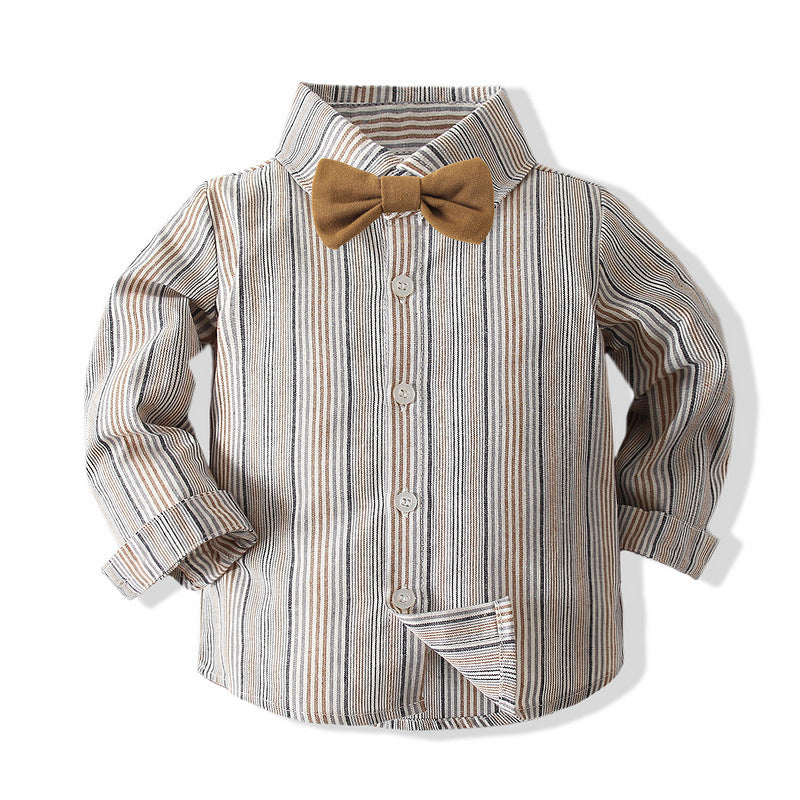 Boys Gentleman Striped Dress Suit Autumn New Children&