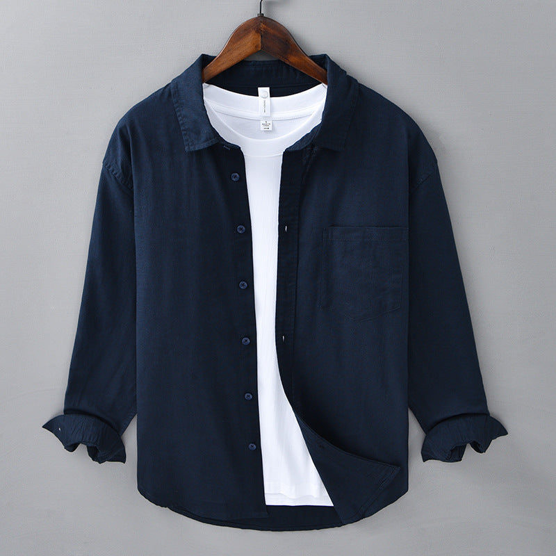 Long Linen Sleeves Casual All-matching Cotton Linen Shirt