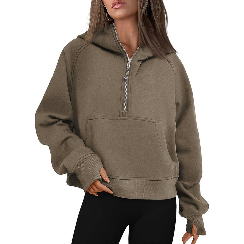 Fall Winter Hooded Zipper Thickening Sweater