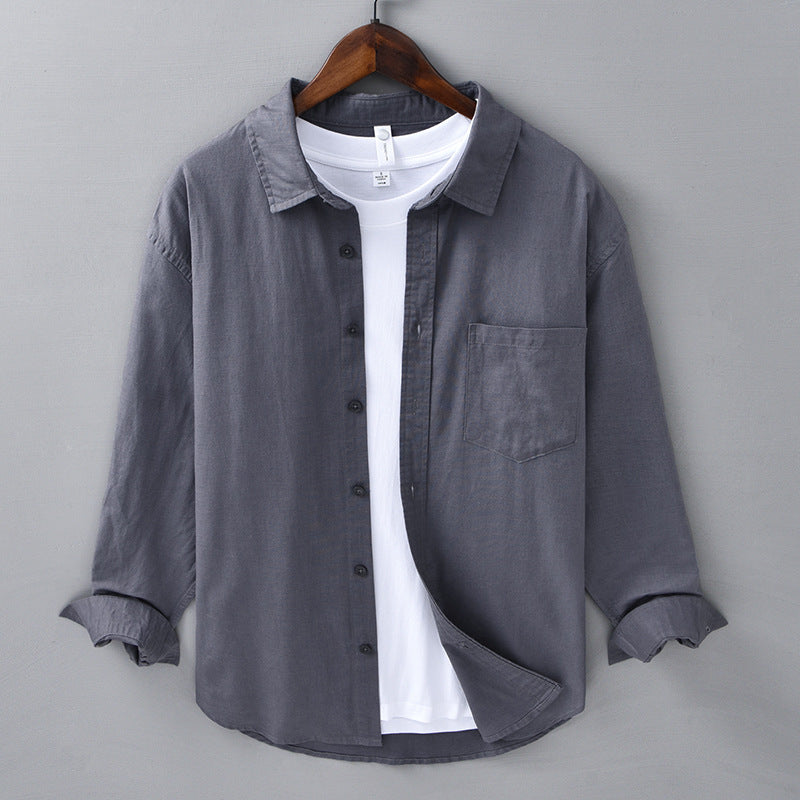 Long Linen Sleeves Casual All-matching Cotton Linen Shirt