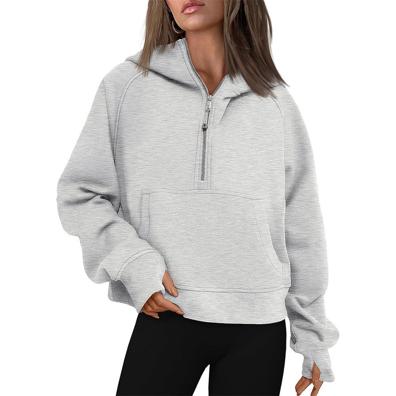 Fall Winter Hooded Zipper Thickening Sweater