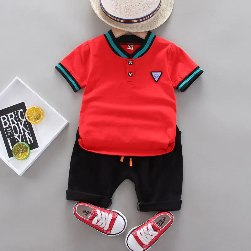 Summer Cotton Baby Boy Casual Short-sleeved Suits