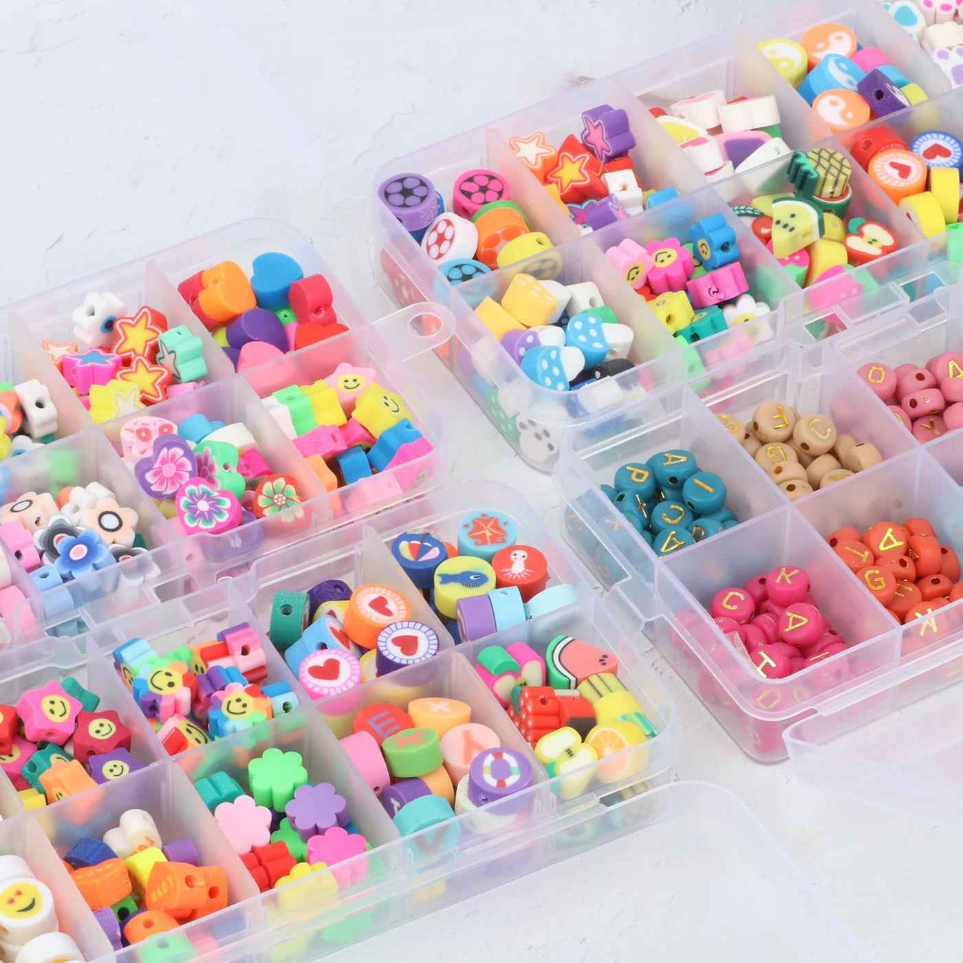 Polymer Clay Acrylic Letter Seed Beads,Jewelry Making Kit Set