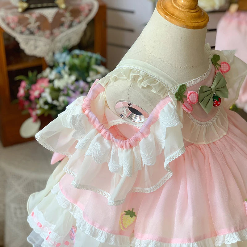 Princess Ball Gown Bow Lace Design Birthday Party Dress