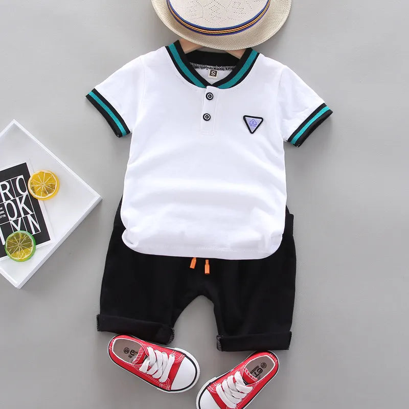 Summer Cotton Baby Boy Casual Short-sleeved Suits