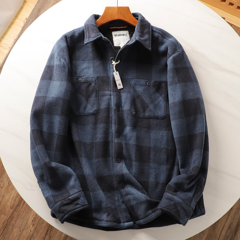 Warm Composite Lambswool Plaid Shirt