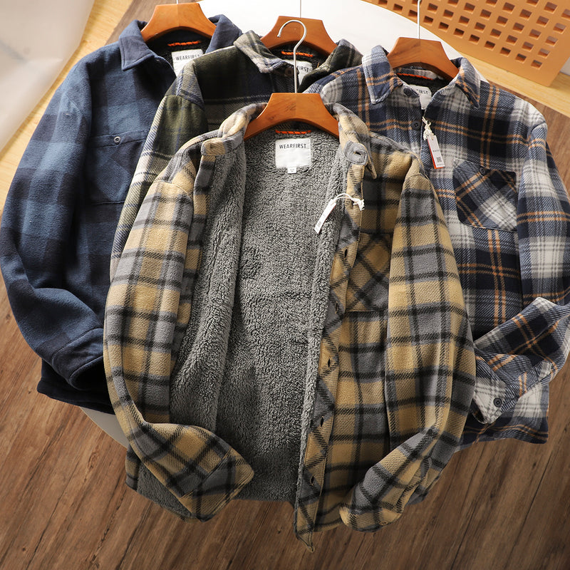 Warm Composite Lambswool Plaid Shirt