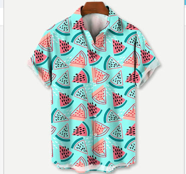 Men's Plus Size 3D Digital Printing Hawaiian Shirt