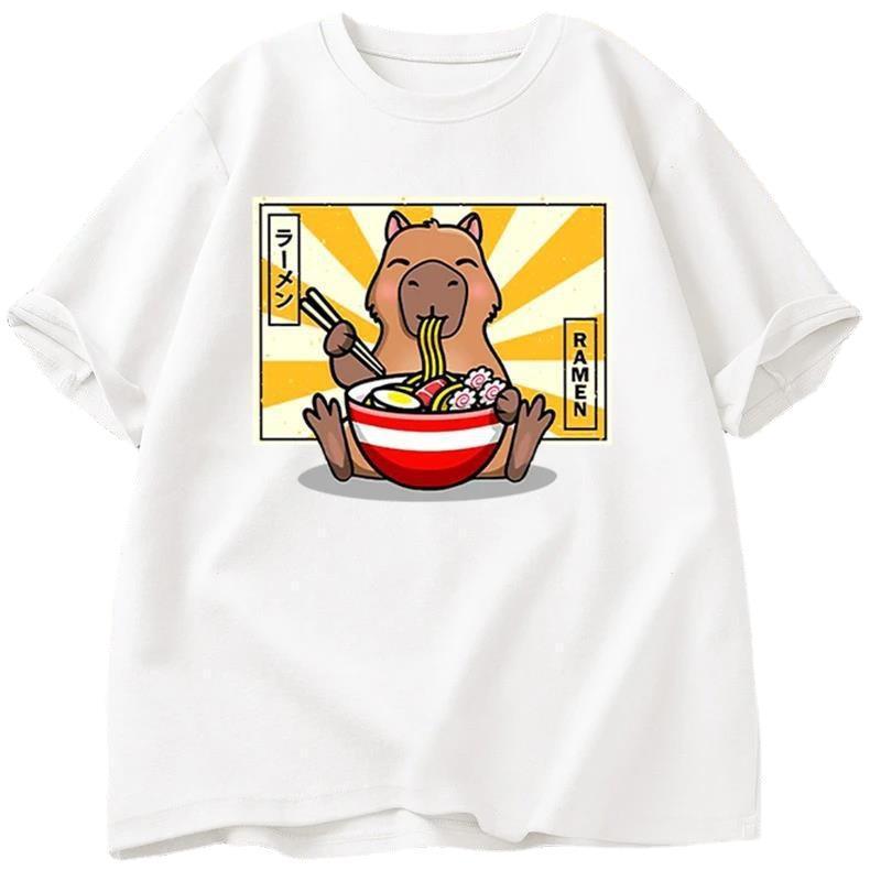 Capybara Cotton T-shirt Men's Clothing Oversized