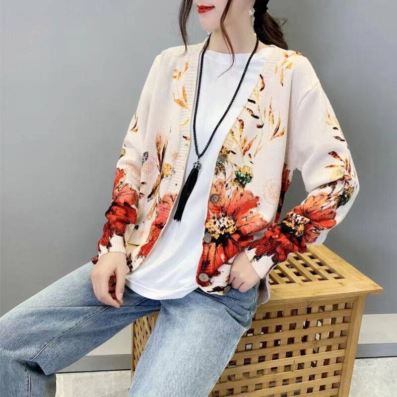 Japanese Round Neck Pullover Artistic Retro Sweater Cardigan