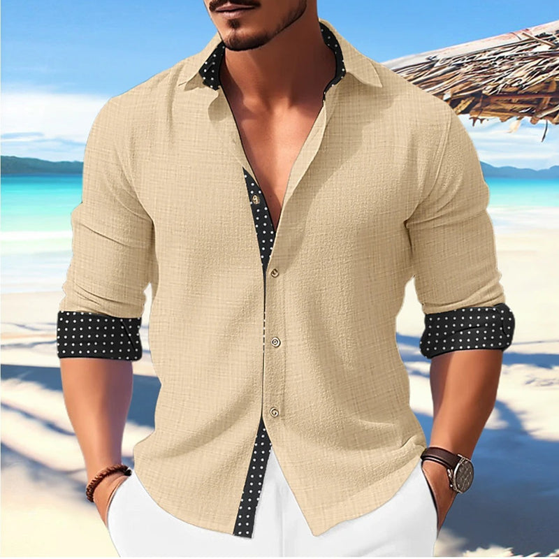 Casual Fashion Trends 3D Printed Men's Long Sleeve Shirt