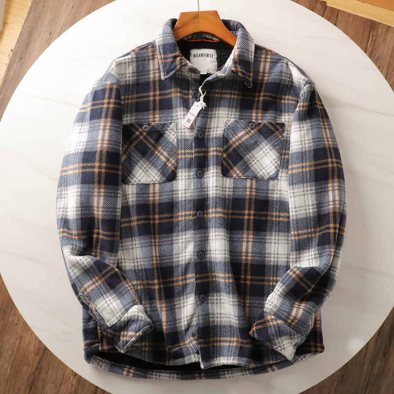 Warm Composite Lambswool Plaid Shirt