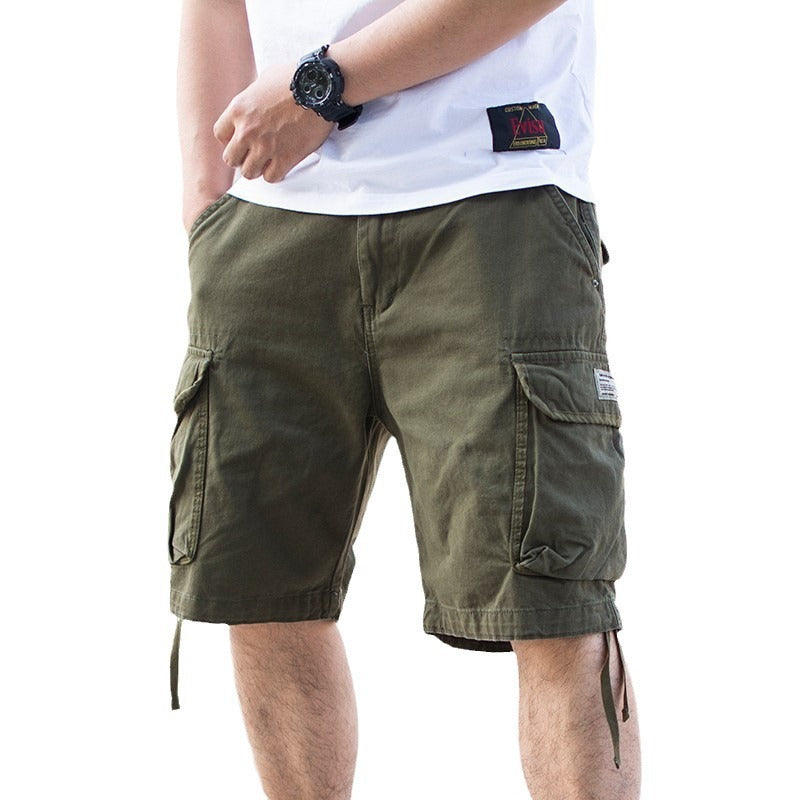 Workwear Loose Plus Size Solid Color Casual Shorts