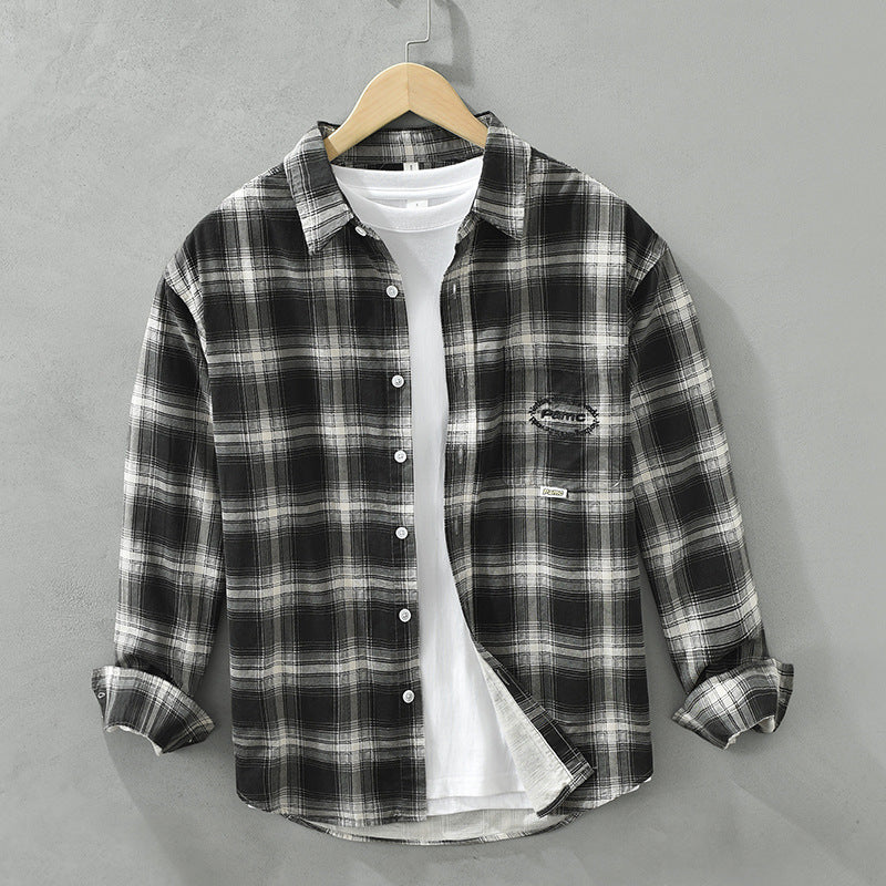 Artistic All-match Loose Comfortable Casual Plaid Long Sleeve Shirt